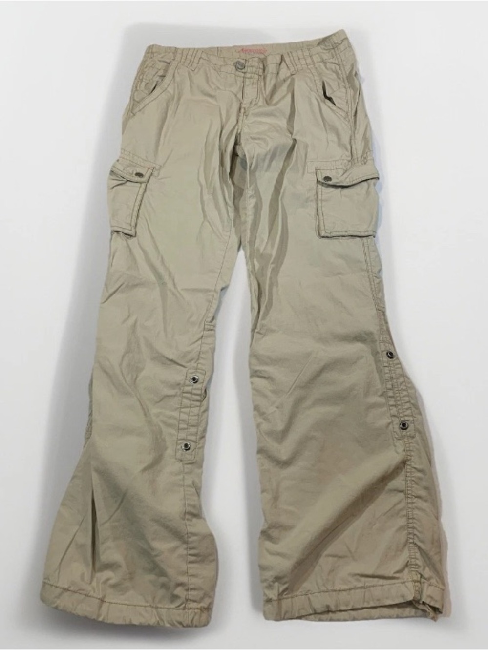 Vintage Y2K Aeropostale Cargo Pants Women Embroidered Dress Wide Leg Parachute